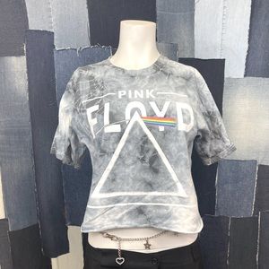 Pink Floyd Cropped Top Tie Dye Sz M